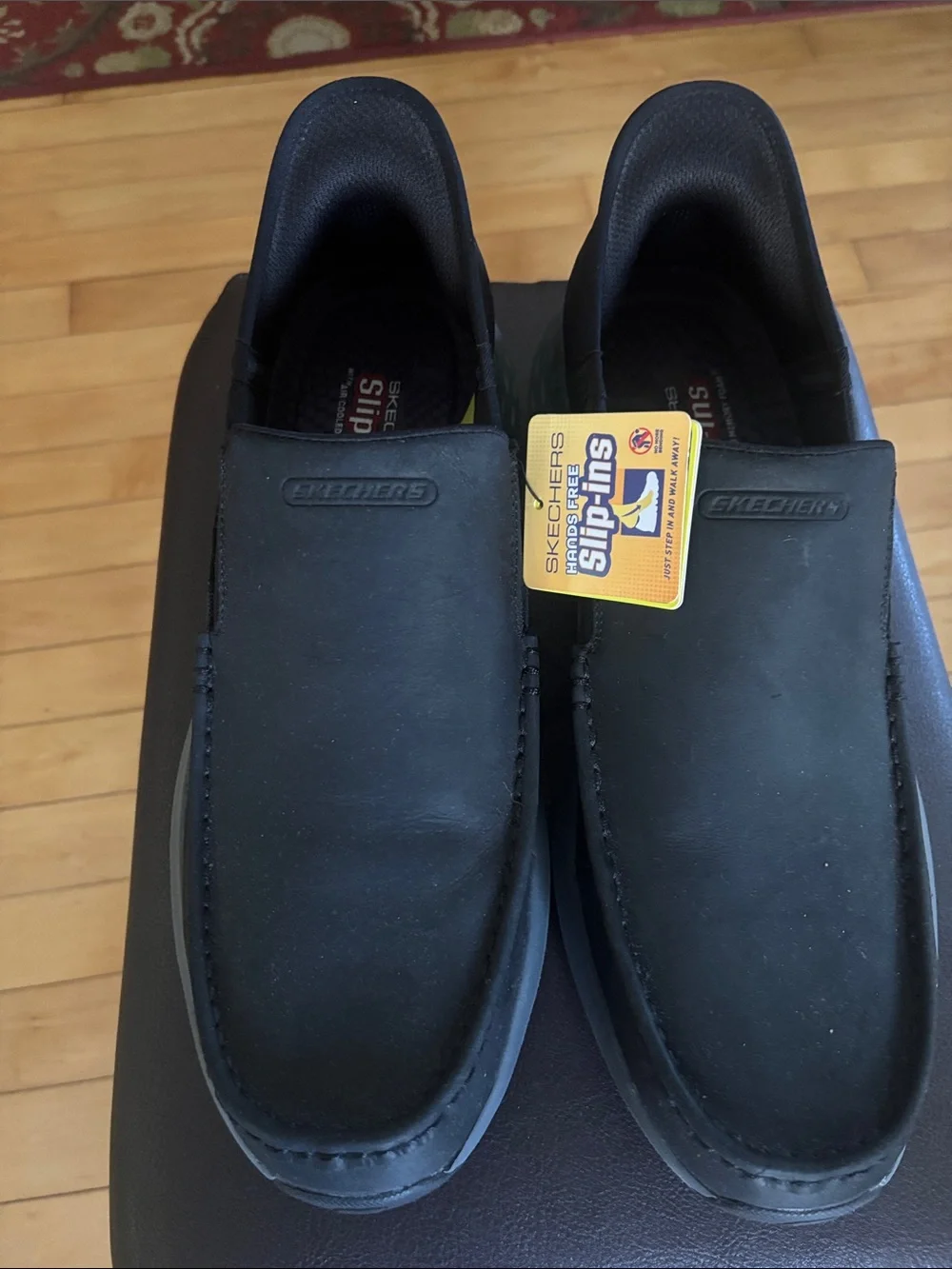 Skechers Black Slip-On Men's Loafers Casual Driving Shoes